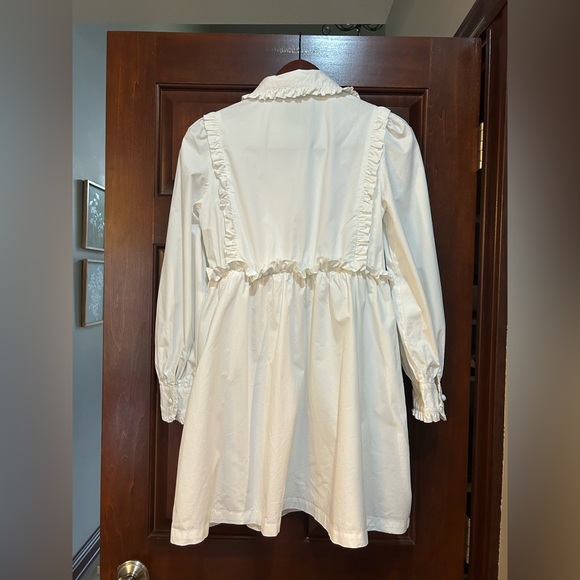 Listicle White Cotton Lace Prairie Cottagecore Dress Puff Sleeve -Small - Picture 3 of 8